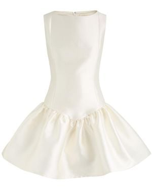De La Vali Sentido Satin-Twill Mini Dress - White