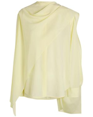 Calvin Klein Kiki Scarf-Effect Silk-Crepe Blouse - Yellow