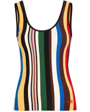 Loewe Striped Colour-Block Fine-Knit Tank Top - Multicolour