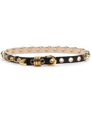DEHANCHE Revenge Ring-Embellished Leather Belt - White