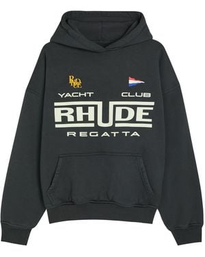 Rhude Regatta Club Printed Cotton Sweatshirt - Black