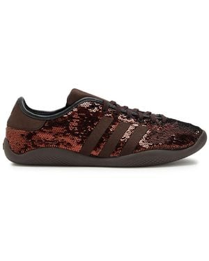Wales Bonner Adidas X Karintha Sequin And Satin Trainers - Brown