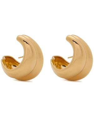 Nina Gordon Mega Cuff 14Kt Vermeil Hoop Earrings - White