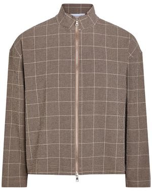 MKI Miyuki-Zoku Checked Textured Woven Track Jacket - Brown