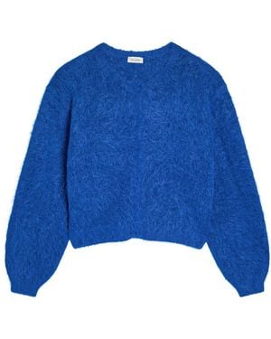 American Vintage Niby Brushed Alpaca-Blend Cardigan - Blue