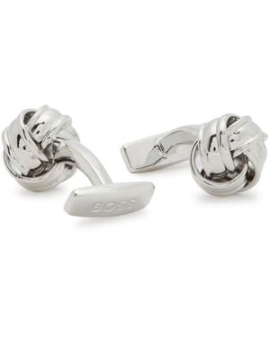 BOSS Knotted Cufflinks - White