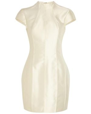 De La Vali Zena Darted Crepe Mini Dress - Natural