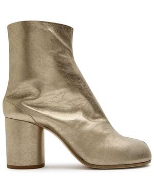 Maison Margiela Tabi 80 Metallic Leather Ankle Boots - Natural