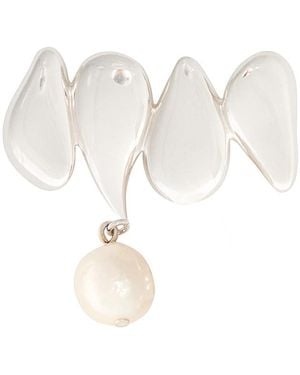AGMES Joy Sterling Brooch - White