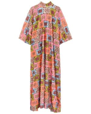 ‎Taller Marmo Bermuda Sequin-Embellished Chiffon Maxi Kaftan Dress - Red