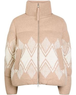 Varley Belina Fair Isle Padded Knit Jacket - Natural