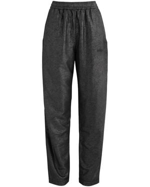 Isabel Marant Prunelia Metallic Cotton Joggers - Grey