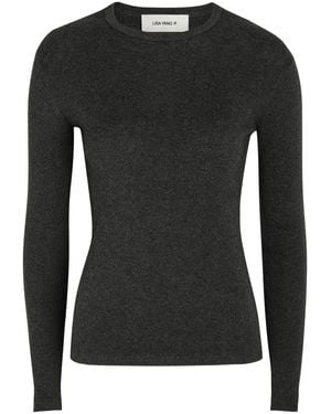 Lisa Yang Vivian Long Sleeve Cotton And Cashmere-Blend Top - Black