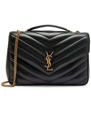 Saint Laurent Loulou Large Quilted Leather Shoulder Bag - Black