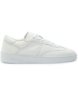 Jude Llow Pierre Panelled Grained Leather Trainers - White