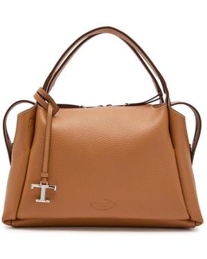 Tod's Grained Leather Top Handle Bag - Brown