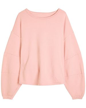 Free People Total Eclipse Ribbed Cotton T-Shirt - Pink