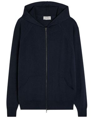 John Smedley Carty Hooded Zip-Through Wool Jumper - Blue