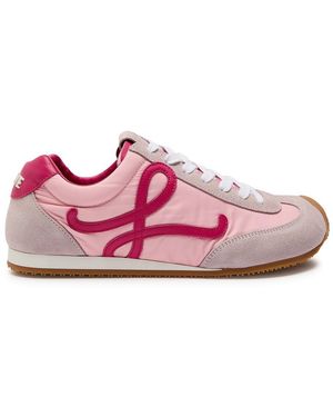 Loewe Ballet Runner 2.0 Panelled Brushed Suede Trainers - Pink