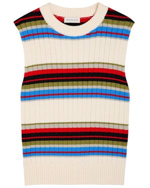 Dries Van Noten Mosaic Striped Cotton And Wool-Blend Vest - Red