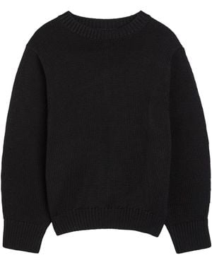 TOTEME Knitted Cotton-Blend Sweater - Black