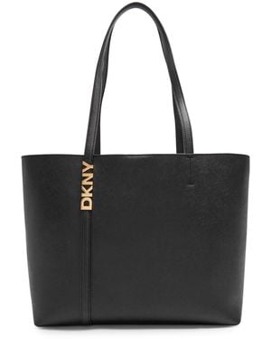 DKNY Avril Leather Tote Bag - Black