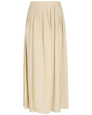Giuliva Heritage The Lea Pleated Woven Maxi Skirt - Natural
