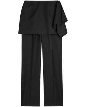 Voranida Cosette Layered-Effect Wool-Blend Trousers - Black