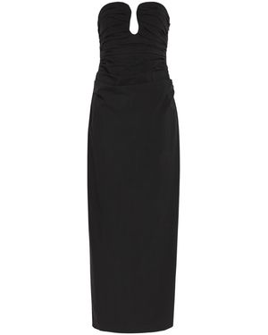 Shona Joy Campbell Strapless Ruched Cotton-Blend Maxi Dress - Black