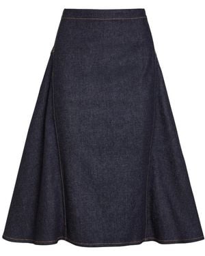 Jacquemus La Jupe De-Nîmes Lavoir Denim Midi Skirt - Blue