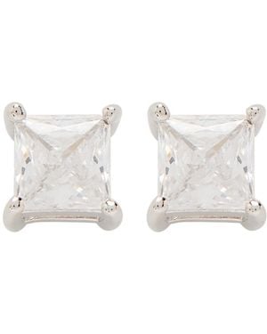 CERNUCCI Iced Micro Square Sterling Stud Earrings - White