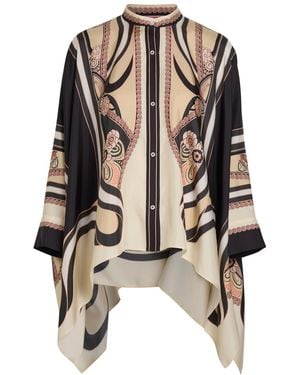 La DoubleJ Foulard Printed Silk Blouse - Black
