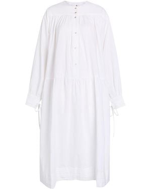 Les Vacances d'Irina Calla Cotton Midi Dress - White