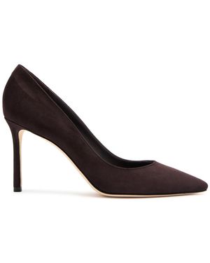 Jimmy Choo Pointed Suede Mid-Heel Court Shoes - Brown