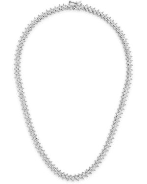 CZ by Kenneth Jay Lane Crystal-Embellished Rhodium-Plated Tennis Necklace - White