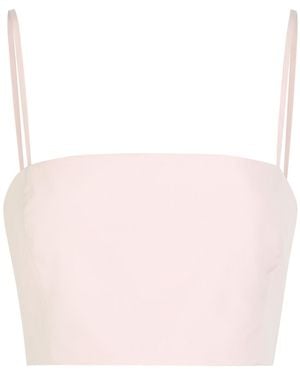 Gabriela Hearst Nadir Cropped Cotton-Poplin Top - Pink