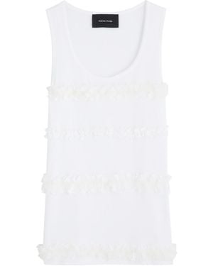 Simone Rocha Ruffle-Appliquéd Cotton Tank - White