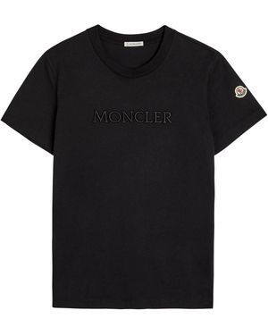 Moncler Logo-Appliquéd Cotton T-Shirt - Black