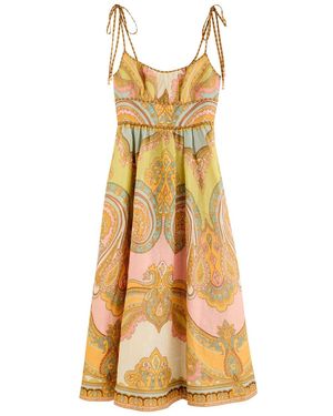 Zimmermann Maxine Printed Linen Maxi Dress - Yellow