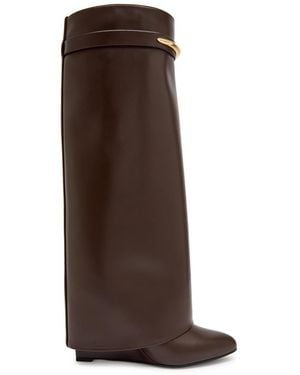 Givenchy Shark 95 Leather Knee-High Boots - Brown