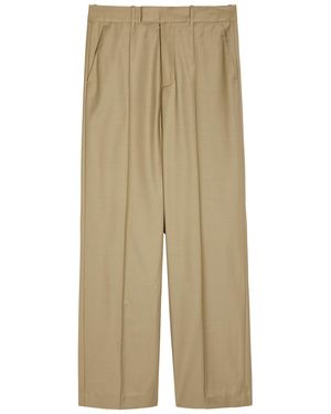 Ronny Kobo Rowley Straight-Leg Wool-Blend Trousers - Natural