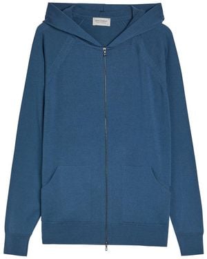 John Smedley Carty Hooded Merino Wool Jumper - Blue