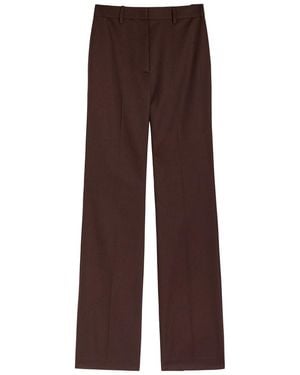 Nili Lotan Corette Straight-Leg Wool Trousers - Brown