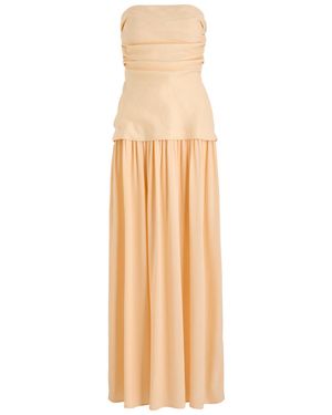 Faithfull the Brand Hedy Draped Woven Maxi Dress - Natural