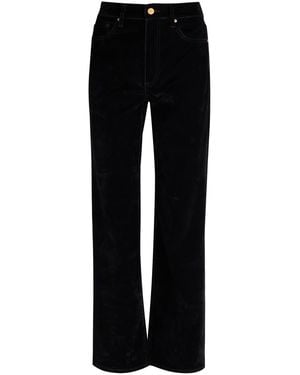 PAIGE Stevie Straight-Leg Velvet Jeans - Black