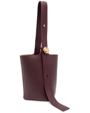 Loewe Pebble Medium Leather Bucket Bag - Purple