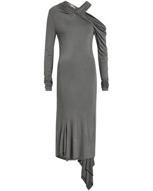AARON ESH Asymmetric Jersey Midi Dress - Gray
