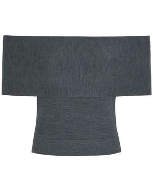 Jonathan Simkhai Callahan Off-The-Shoulder Wool Top - Grey