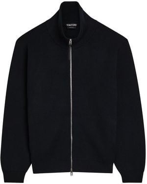 Tom Ford High-Neck Wool-Blend Jacket - Black