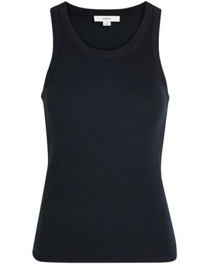 Vince Ribbed Stretch-Jersey Tank - Black